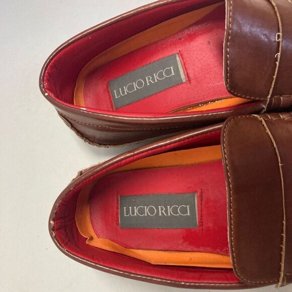 LUCIO RICCI Men’s Loafers Shoes  Size 7.5 Brown Slip On‎ main image 10